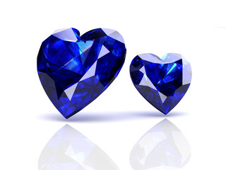 Fototapeta premium blue sapphire on white background (high resolution 3D image)