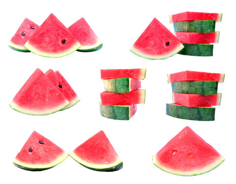 collection Watermelon isolated in white background