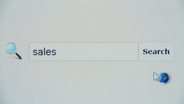Sales - browser search query, Internet web page