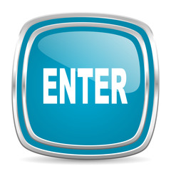 enter blue glossy icon