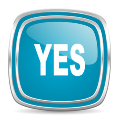 yes blue glossy icon