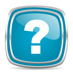 question mark blue glossy icon