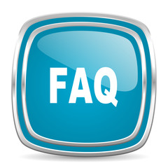 faq blue glossy icon