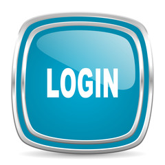 login blue glossy icon