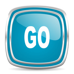 go blue glossy icon