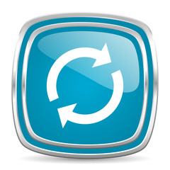 reload blue glossy icon