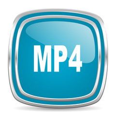 mp4 blue glossy icon