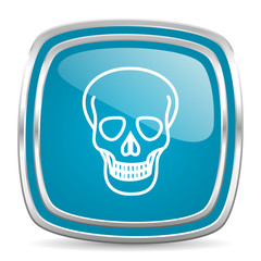 skull blue glossy icon
