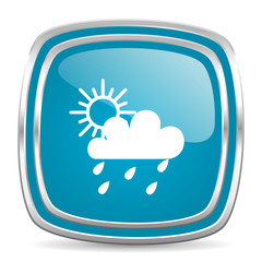 rain blue glossy icon