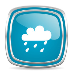 rain blue glossy icon
