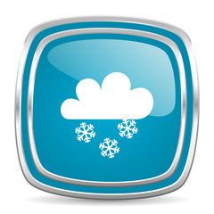 snowing blue glossy icon