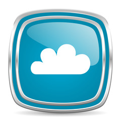 cloud blue glossy icon
