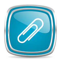 paperclip blue glossy icon