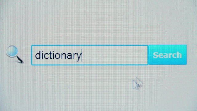 Dictionary - browser search query, Internet web page