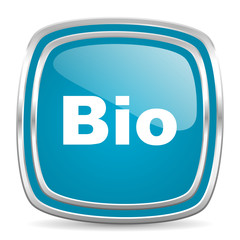 bio blue glossy icon