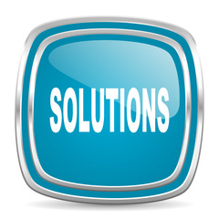 solutions blue glossy icon