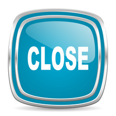 close blue glossy icon
