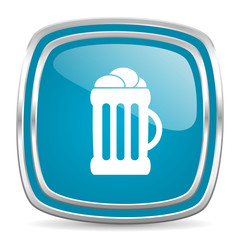 beer blue glossy icon