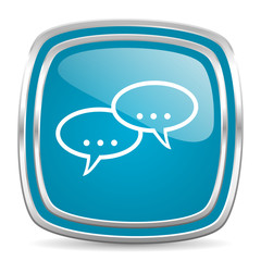 forum blue glossy icon