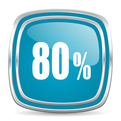 80 percent blue glossy icon