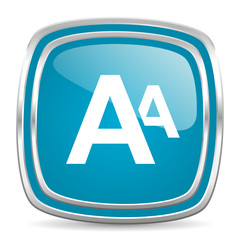 alphabet blue glossy icon