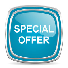 special offer blue glossy icon
