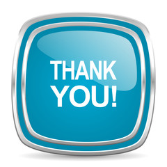 Fototapeta premium thank you blue glossy icon