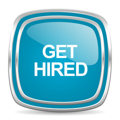 get hired blue glossy icon