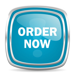 order now blue glossy icon