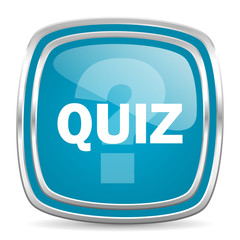 quiz blue glossy icon