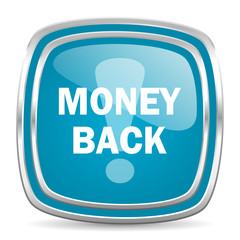 money back blue glossy icon