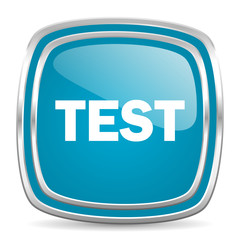 test blue glossy icon