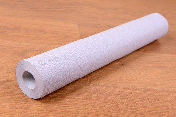 Wallpaper on wooden floor