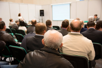 Speech at the conference hall.