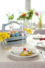 Beautiful holiday Easter table setting