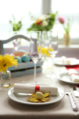 Beautiful holiday Easter table setting