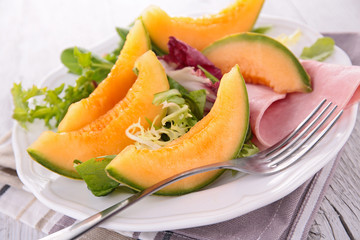 melon and ham