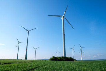 Windwheels on a sunny day