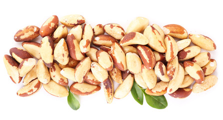 Tasty brasil nuts, isolated on white