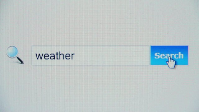 Weather - browser search query, Internet web page