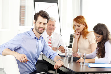 Executive businessman smiling