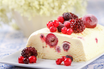 Summer fruits ice cream