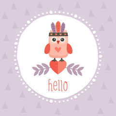 cute hipster owlet purple