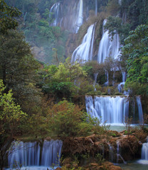 Deep Forest beautiful waterfall at Thi Lo Su, Tak, Thailand