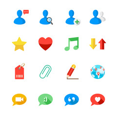 Communication and Social Media Icons with White Background