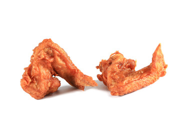 fried chicken wings isolated on white