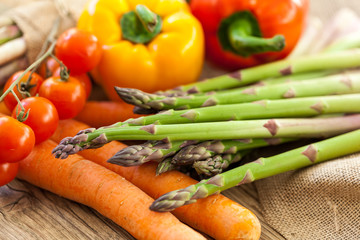 Fresh vegetables in a country kitchen