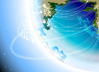 Globalization technology communication background