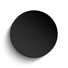 Fototapeta na wymiar Black Circle Button on White Background