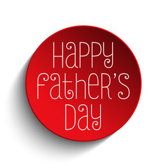 Happy Fathers Day Red Icon Button